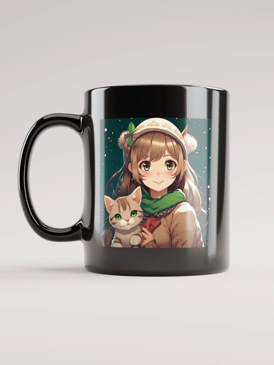 Cute Anime Girl with Christmas Kitten product image (12)