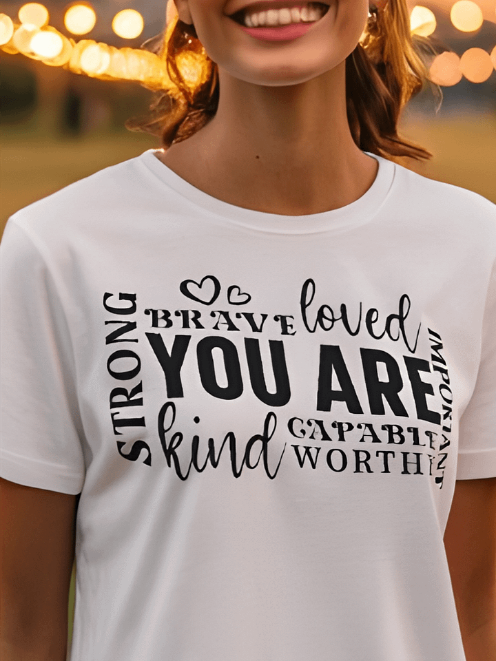You Are Loved Strong Kind Brave - Women's White T-Shirt product image (1)