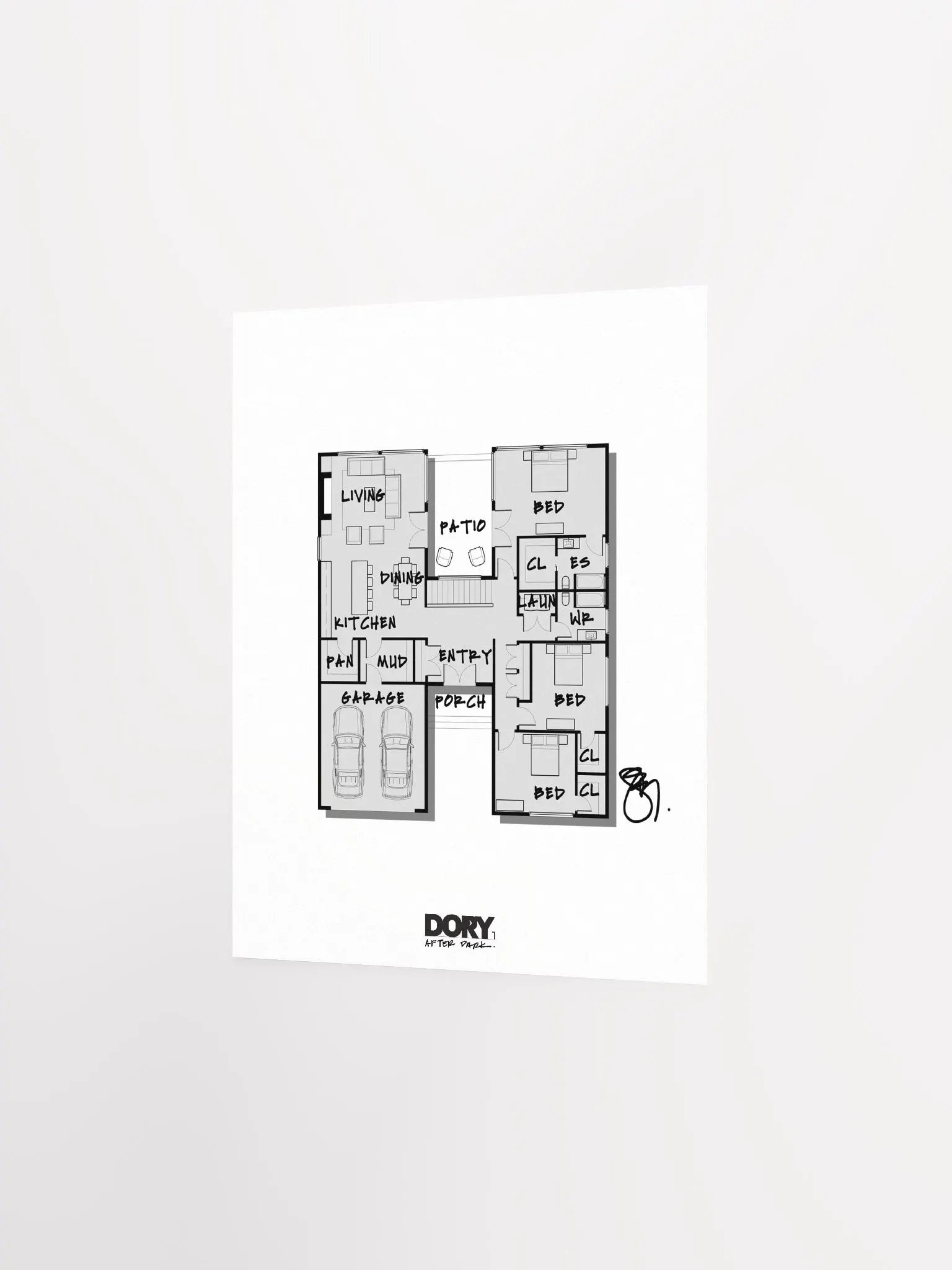 Alphabet Floor Plan Poster - H product image (2)