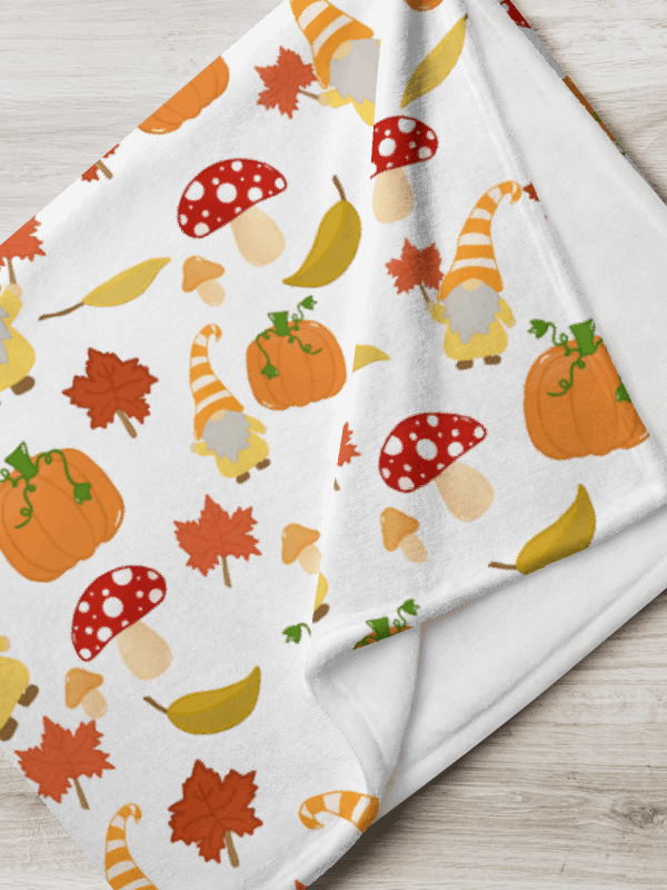 Fall with my Gnomies in White Throw Blanket product image (1)