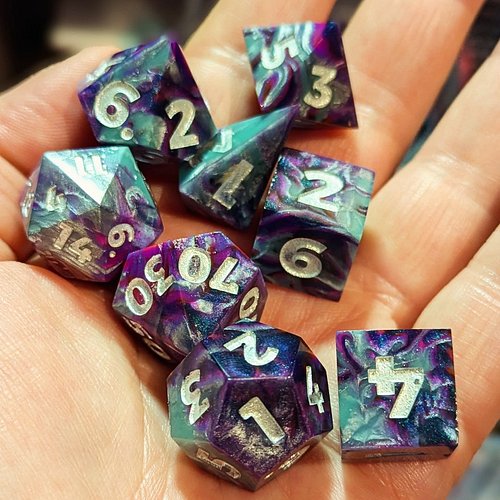 The swirls in this set will never fail to entertain me 🤩

#MadeInCanada #ShopSmall #dungeonsanddragons #ttrpg #Dice #diceart ...