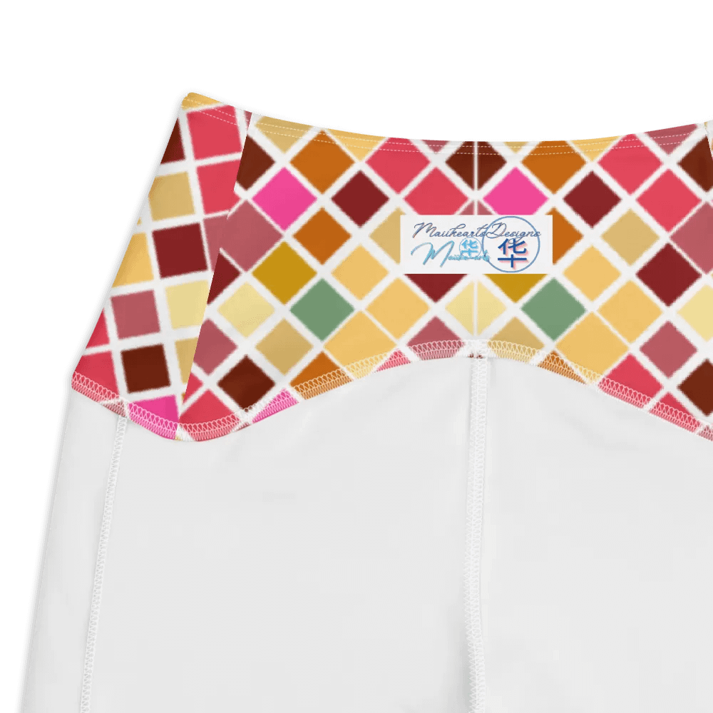 Colorful Square Pattern Design Leggings with Pocket - v8 product image (7)