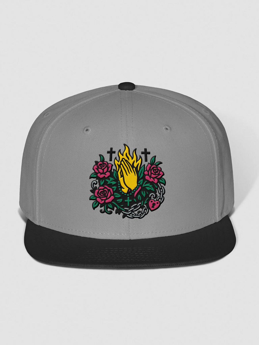 Flame and Rose Praying Hands Snapback Cap product image (73)