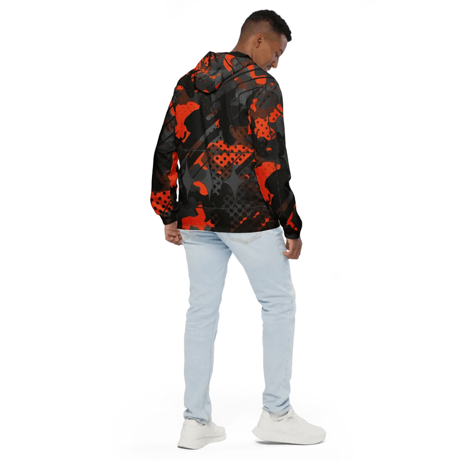Glitch camo (jätkä) windbraker, orange grey and black product image (4)