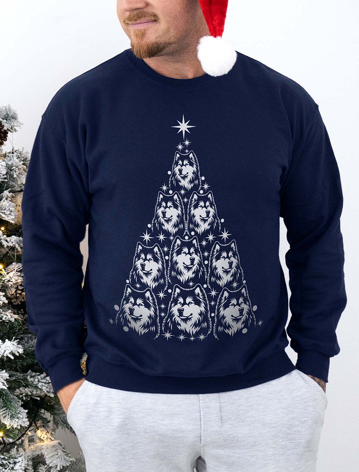Alaskan Malamute(2) Christmas Tree Sweatshirt Design for Alaskan Malamute Paw-rents product image (16)