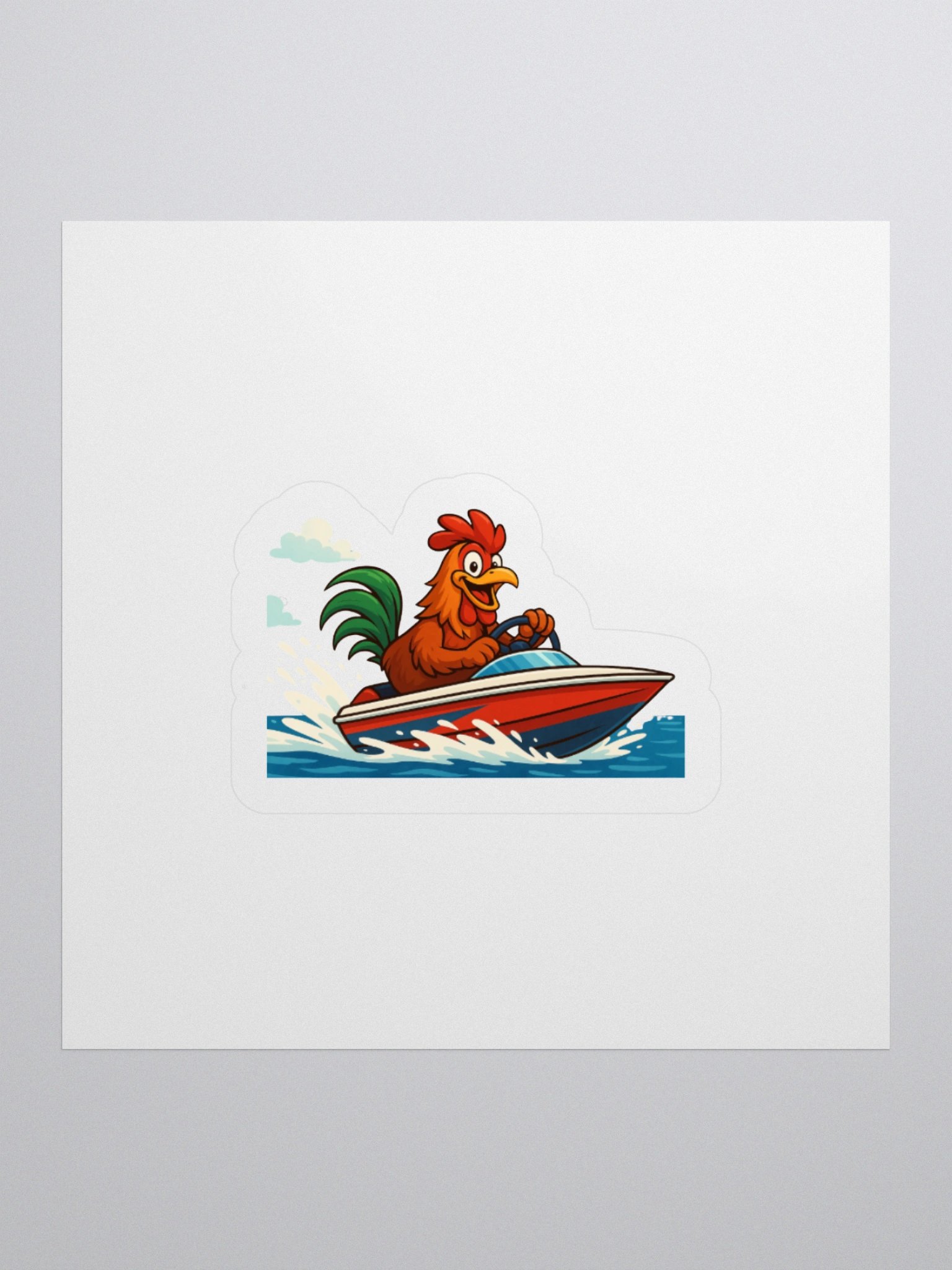 Cheerful Rooster Boat Ride Stickers product image (1)