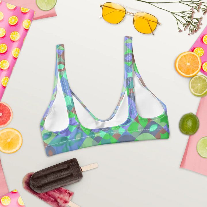 Colorful Vector Patterns Design Padded Bikini Top - v10 product image (2)