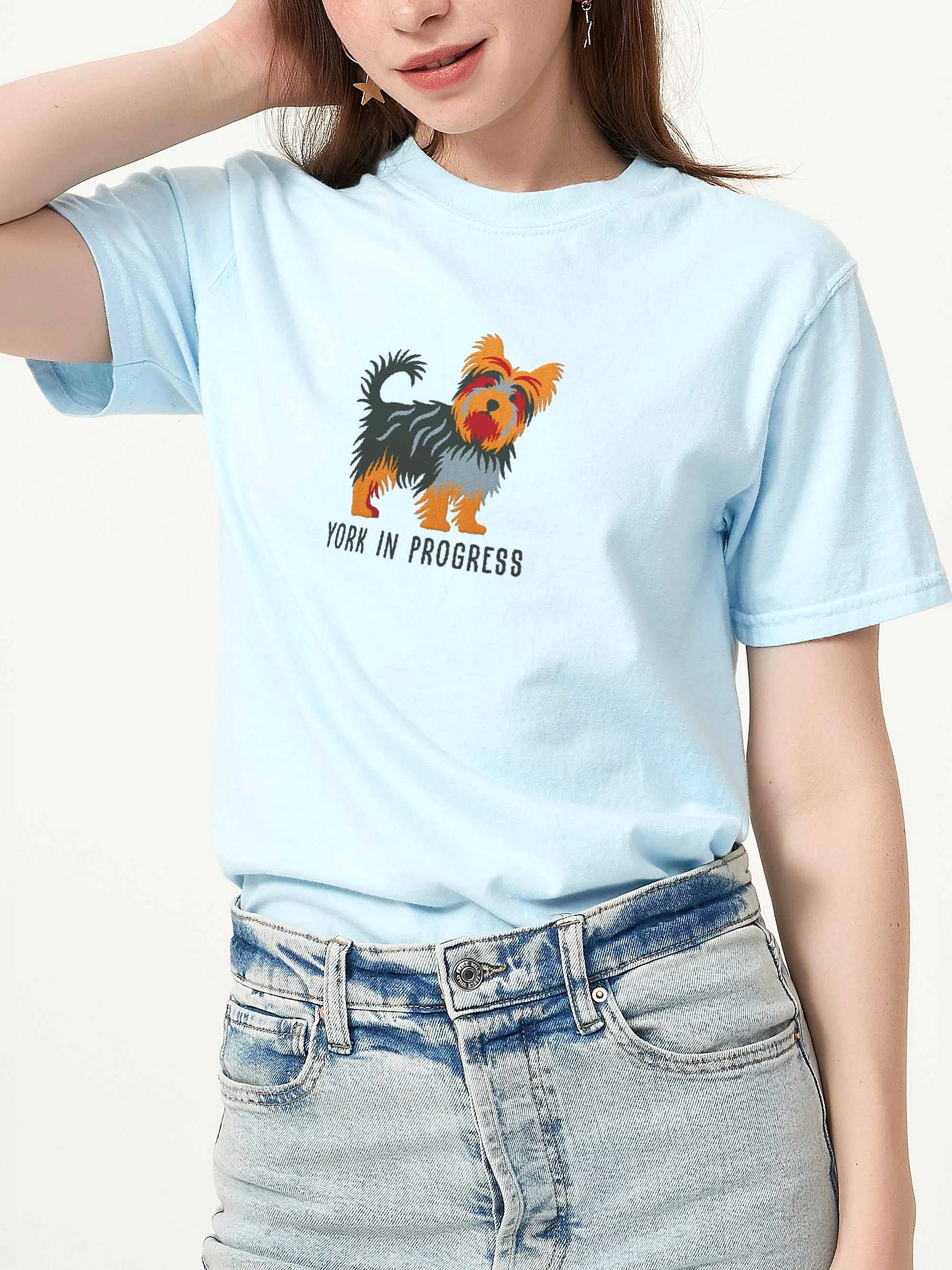 York in Progress T-Shirt(Embroidered) of a Yorkshire Terrier product image (2)