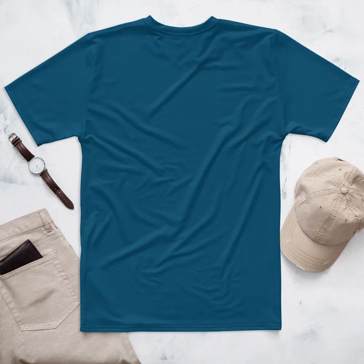 Plain Dark Blue True Summer Men's Crewneck Polyester Heavyweight Premium T-Shirt by Treasure Pie product image (2)