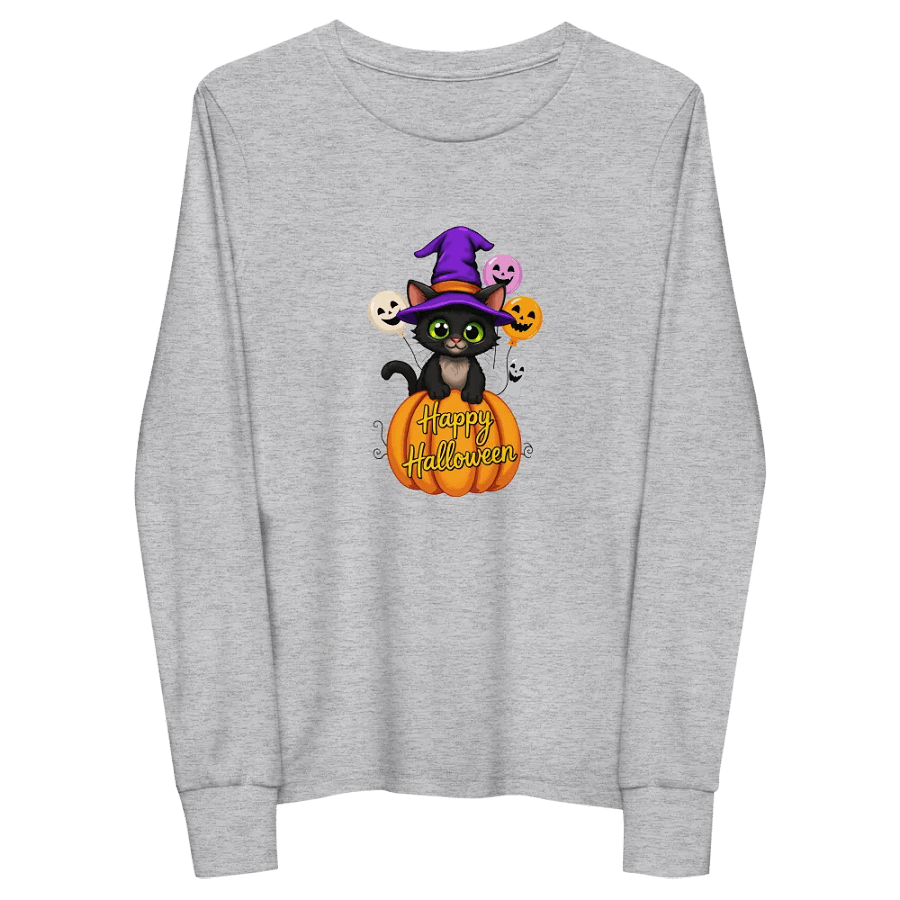 Witchy Cat Halloween Youth L/S Tee product image (10)
