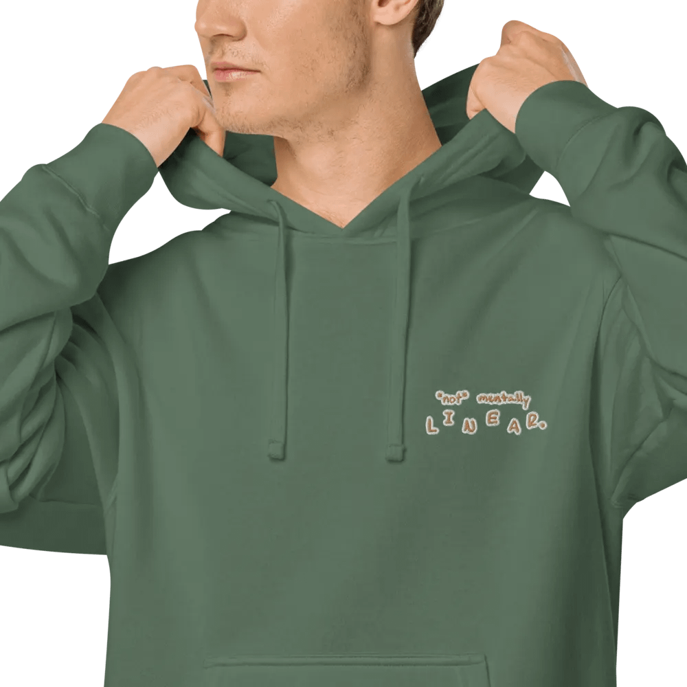 *not* mentally linear (L.C. brown bubble design) embroidered pigment hoodie product image (7)
