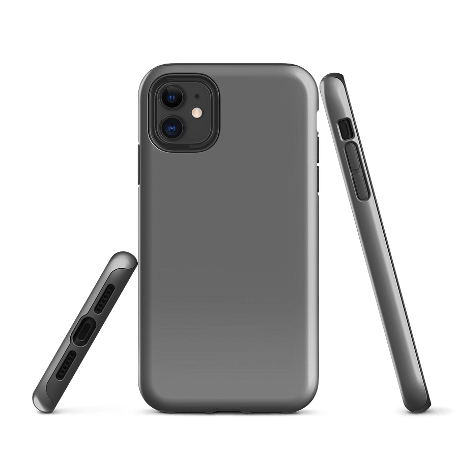 Thunderstorm Grey Solid Colour iPhone® Glossy Tough Case product image (1)
