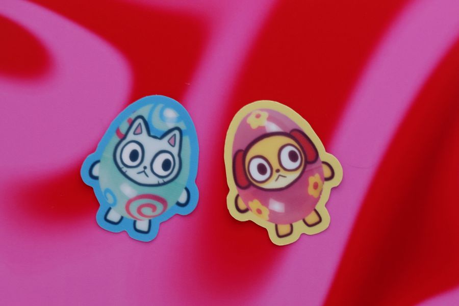 Easter Egg Dog and Cat sticker product image (1)
