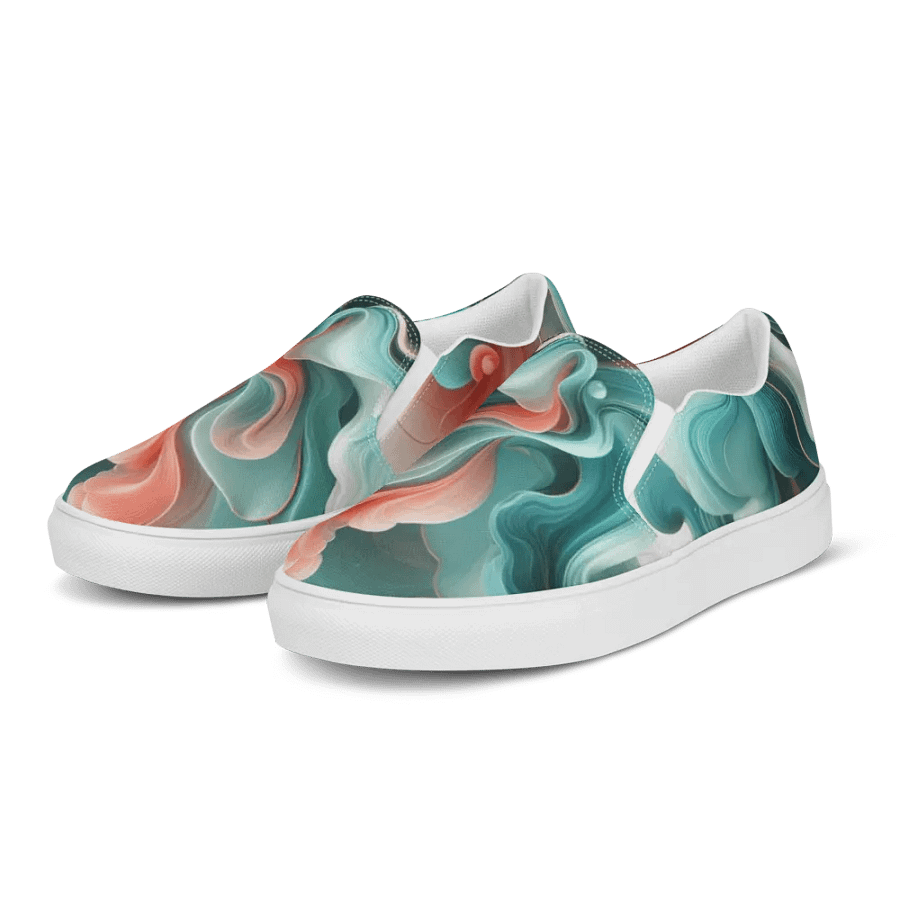 Flowing Blue Teal Canvas Shoes | AI Design product image (3)