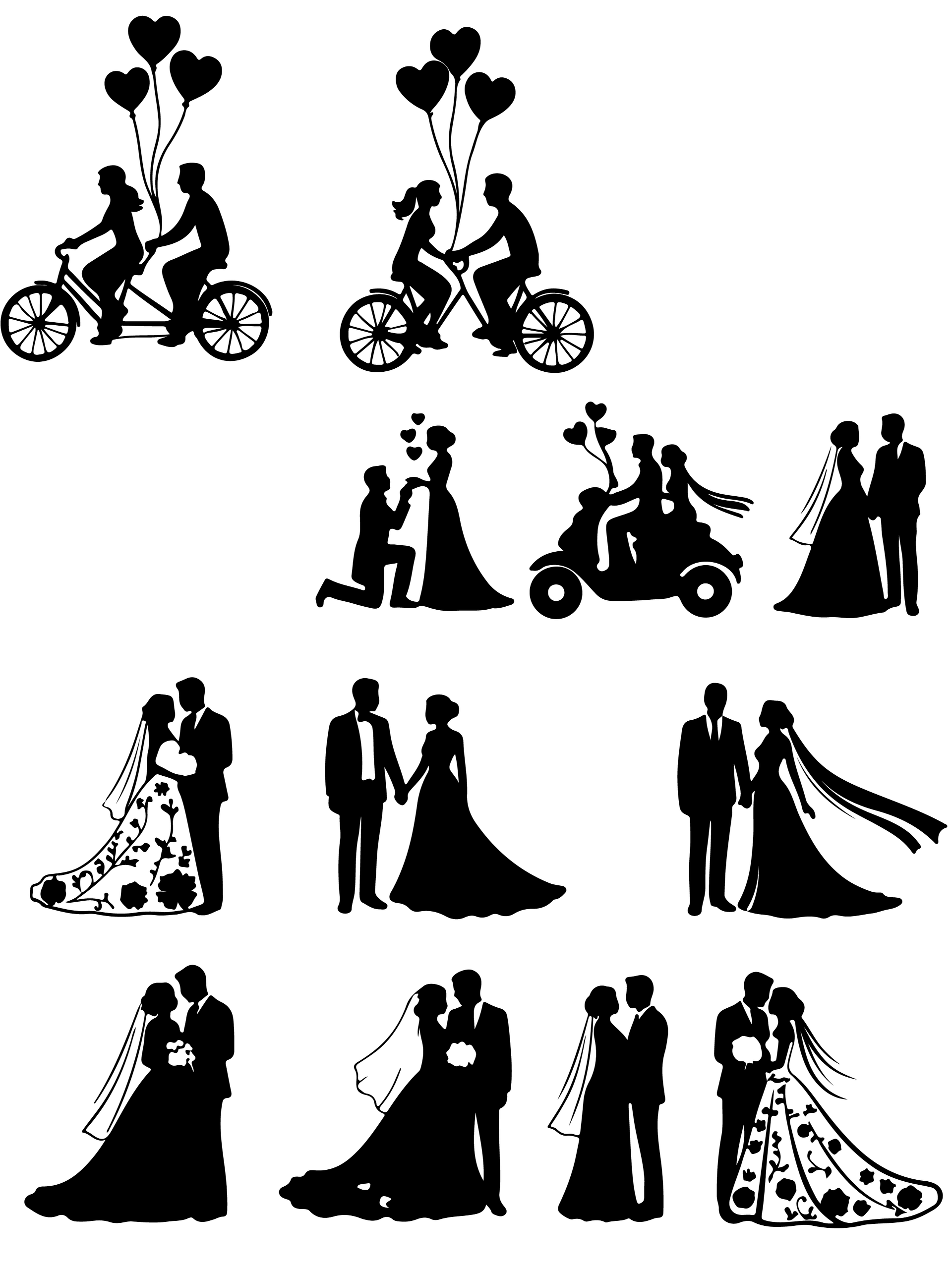 Wedding svg set, Mr and Mrs svg, family monogram designs, decorative ornaments, bride groom quotes, png files product image (9)