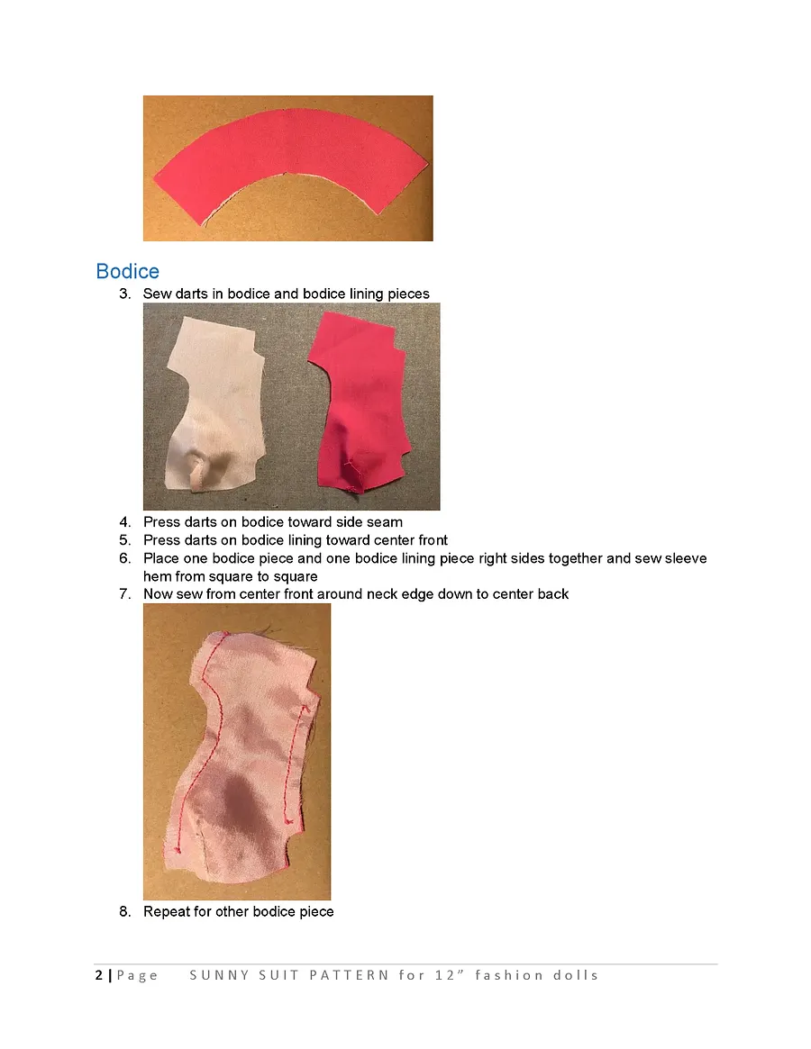 Sunny Suit sewing pattern for 12