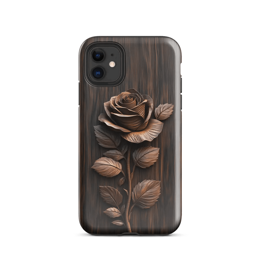 Elegant Rose Wood Carving Effect - Tough Phone Case product image (2)