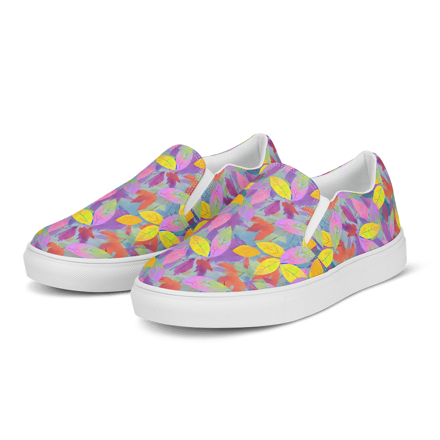 Yellow Pink Leaves Canvas Shoes product image (3)