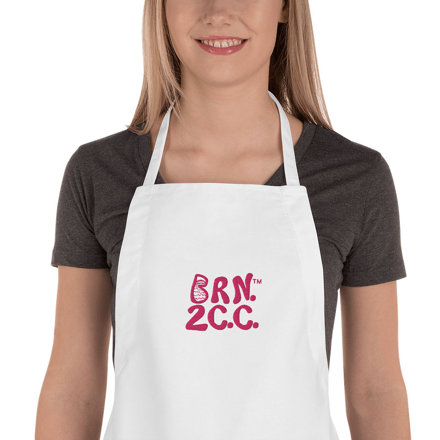 🦞BRN.2C.C.™ | Embroidered Apron | Coastal Cooking Vibes | Pink Logo product image (3)