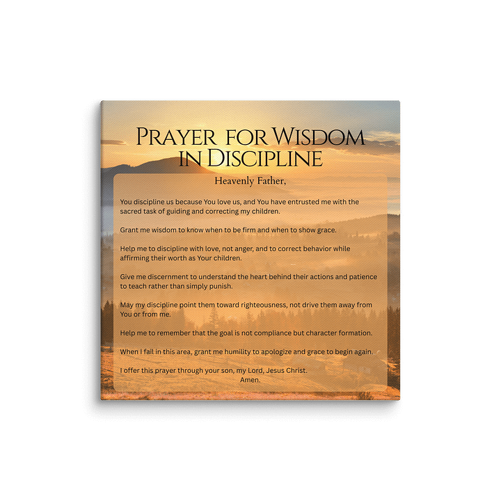 Prayer for Wisdom in Discipline - Canvas product image (13)