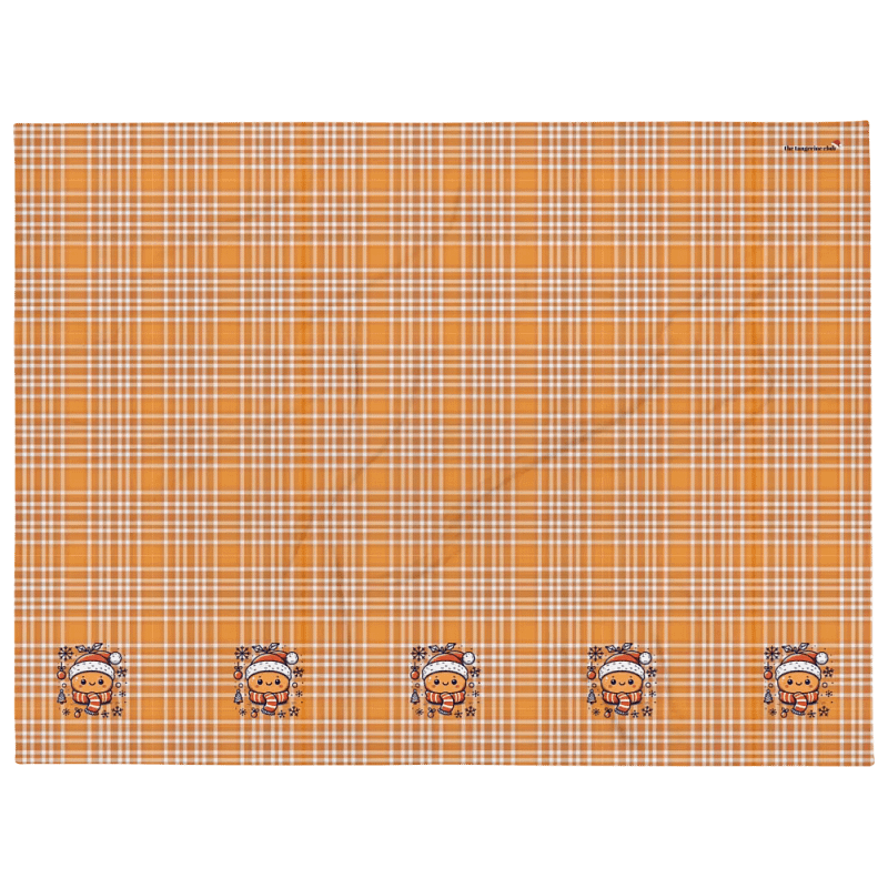 Tangerine Plaid Xmas Blanket