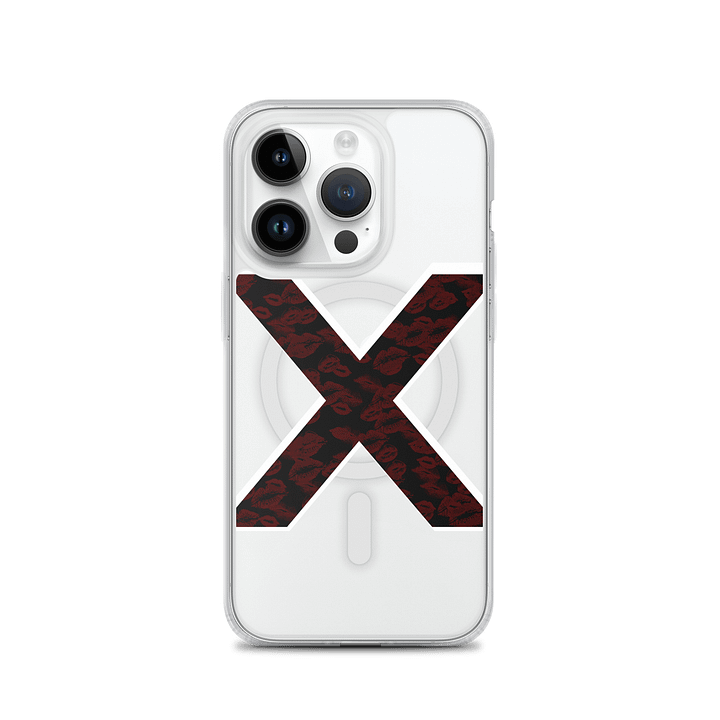 Black X Subtle Red Lipstick Kisses Phone Case product image (2)