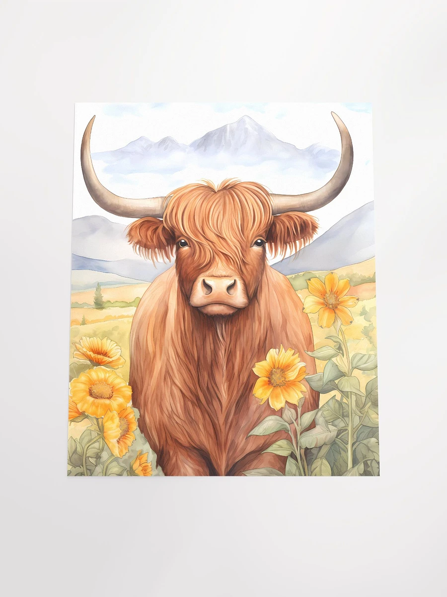 Highland Cow Floral Poster product image (7)