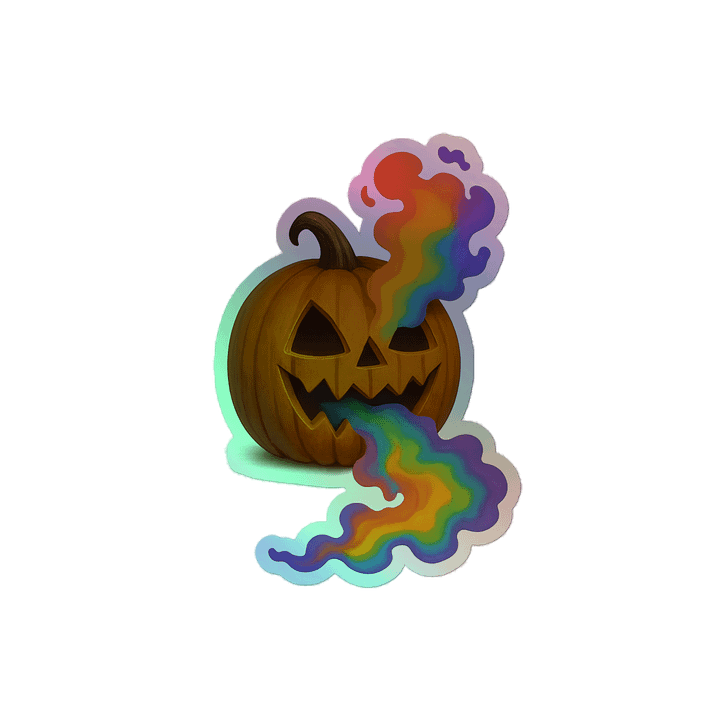 Whimsical Jack-O'-Lantern Holographic Sticker product image (2)