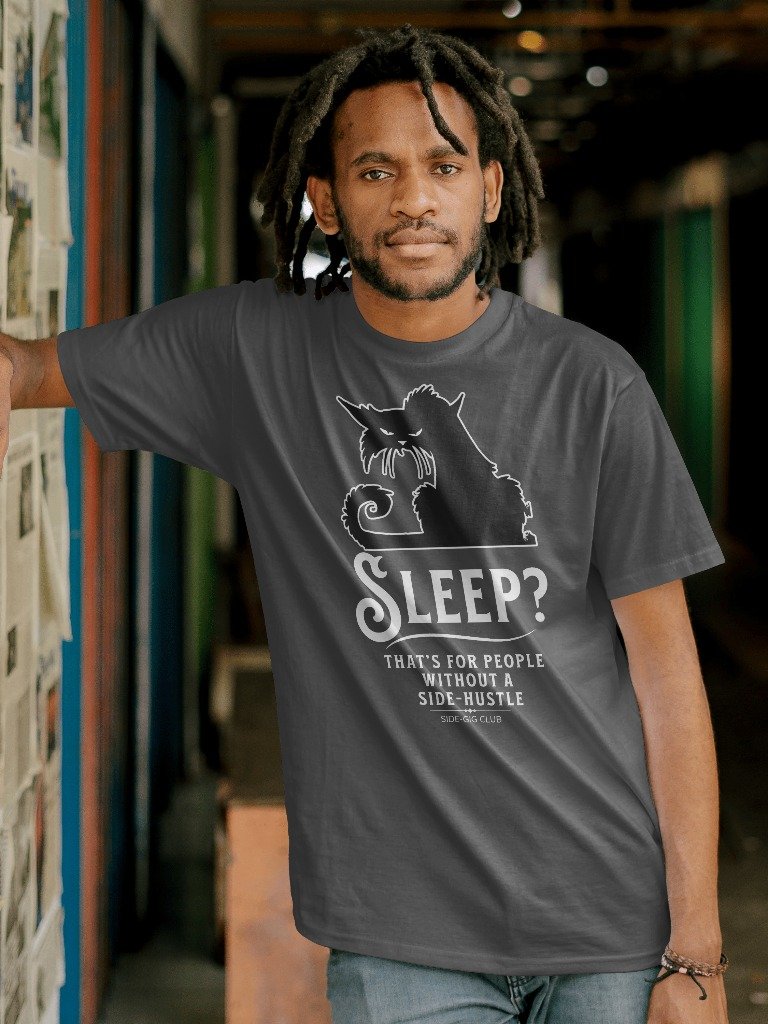 Sleepless Grind: Hustler Cat Oversized Tee product image (1)