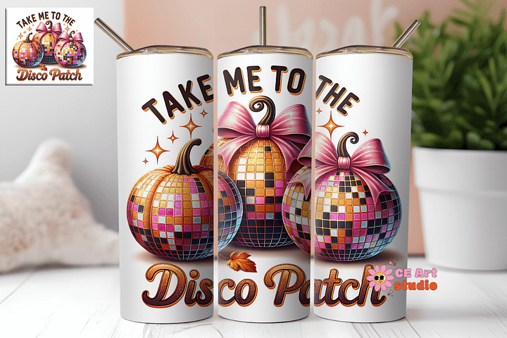 Take Me To The Disco Patch Tumbler Wrap PNG product image (1)