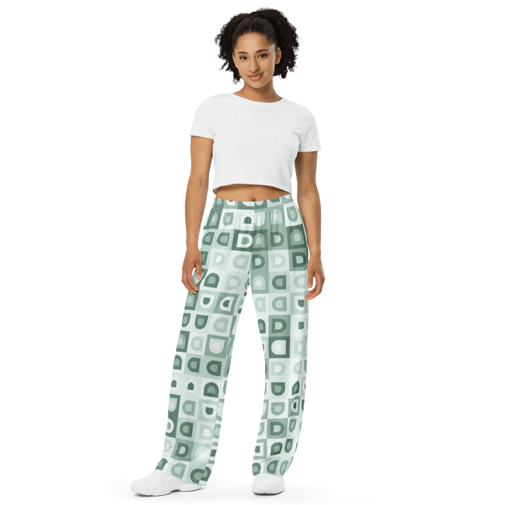 BUIII Retro Geometric: Mint Oasis Wide-Leg Pants product image (2)