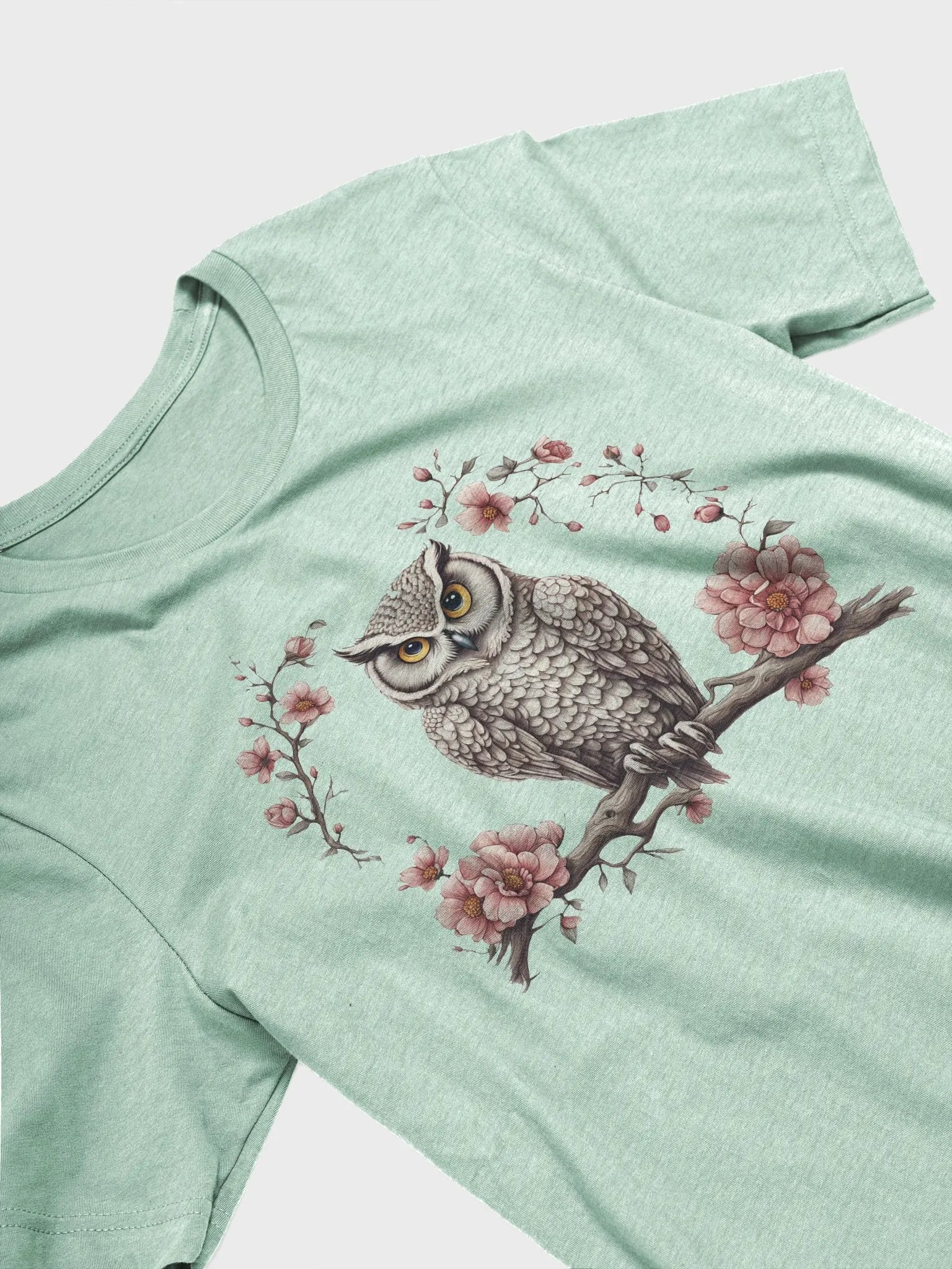 Owl on a tree branch flowers product image (3)