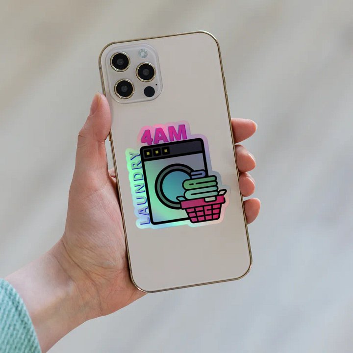 Laundry Logo Holographic Sticker (3