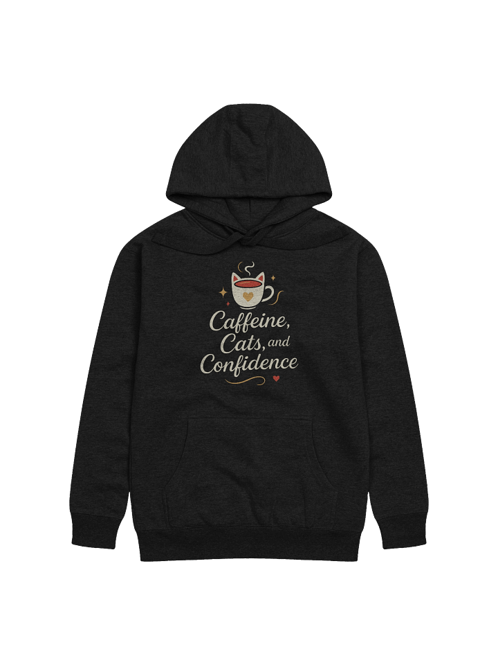 Caffeine, Cats, and Confidence Mug Hoodie product image (1)