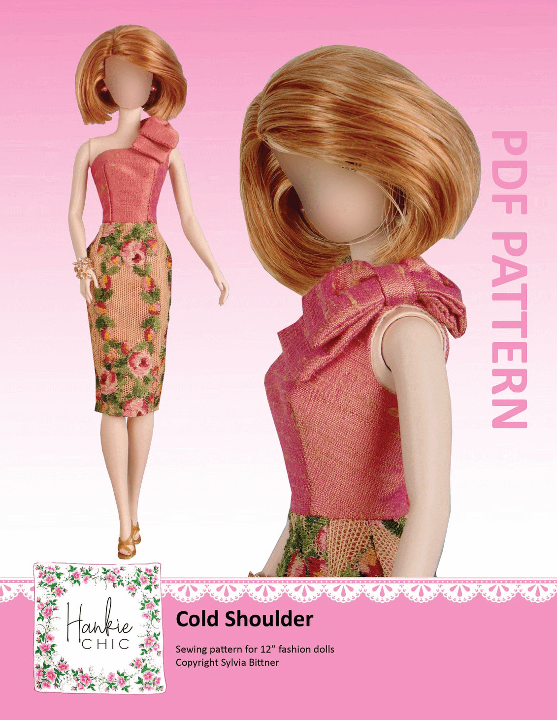 Cold Shoulder sewing pattern for 12" fashion dolls product image (1)