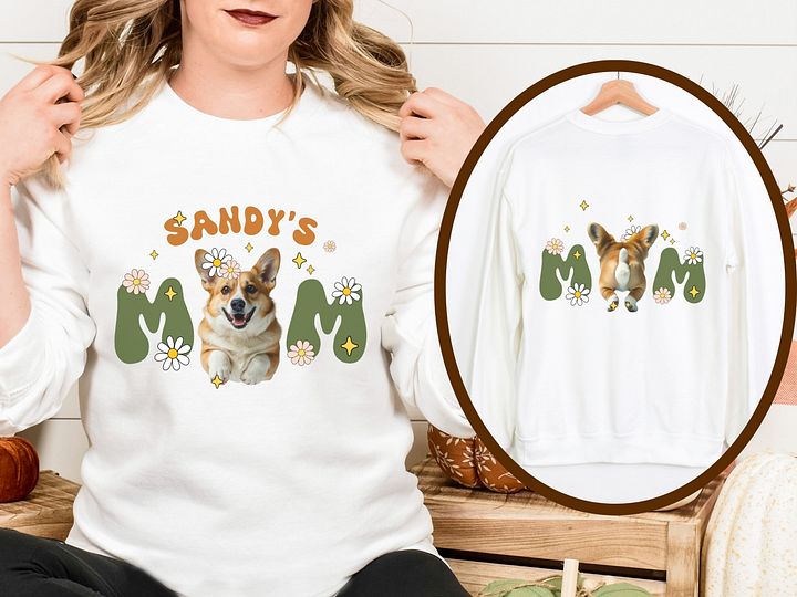 Corgi mom retro light sweatshirt product image (2)