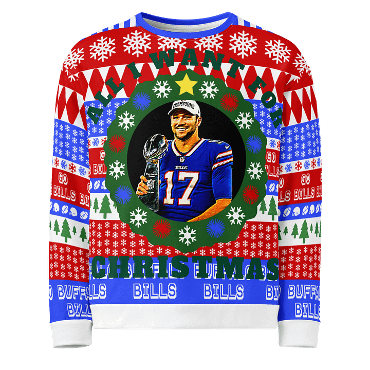 UGLY CHRISTMAS Sweatshirt GO BILLS SB WISH product image (1)