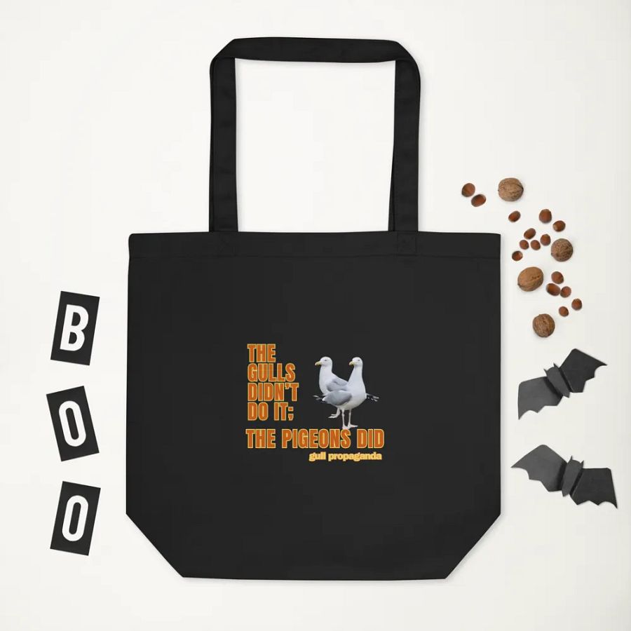 The Gulls Didn't Do it; The Pigeons Did - Gull propaganda Econcious Tote Bag product image (5)