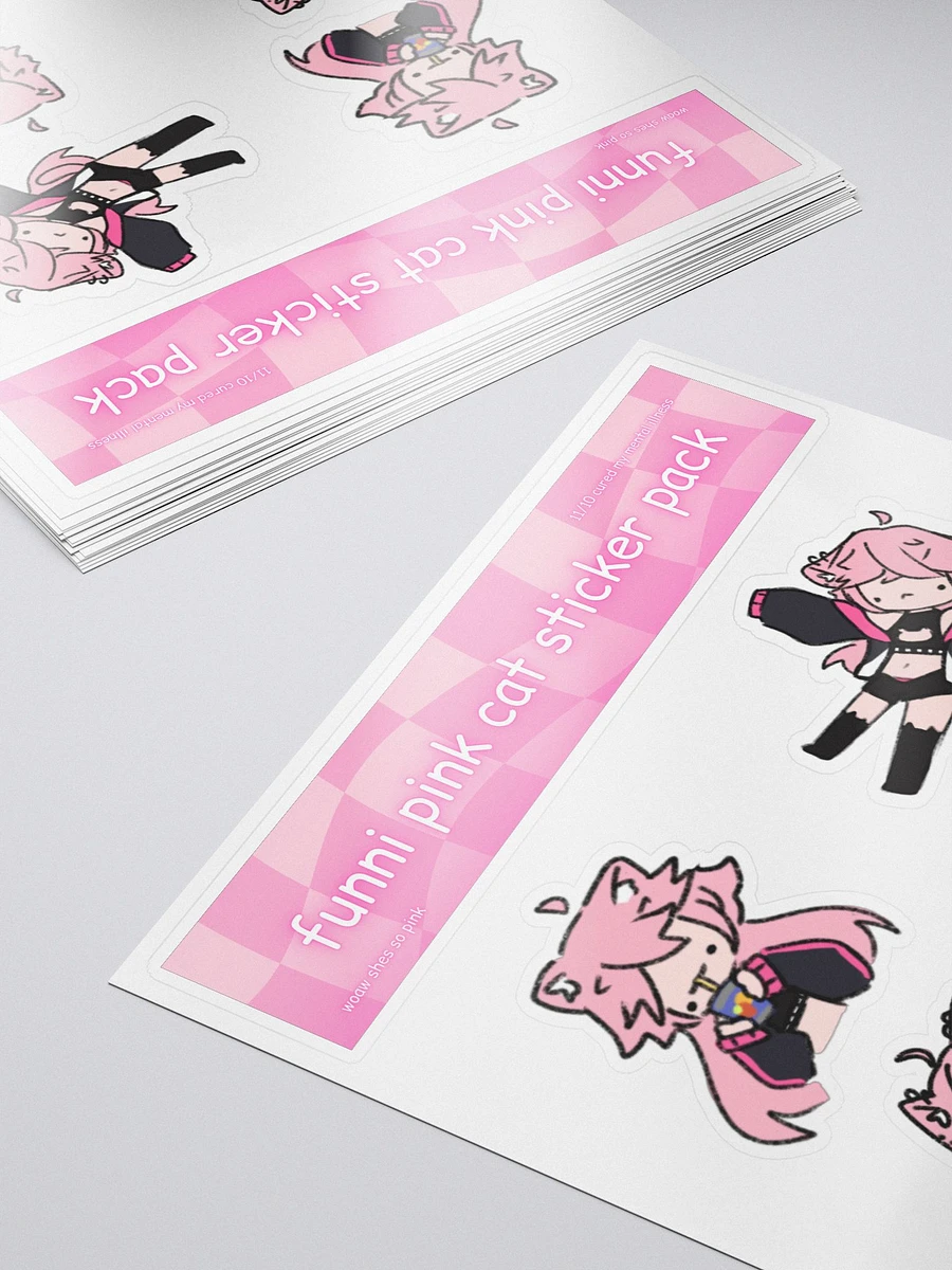 funni pink cat sticker pack | number 1 product image (5)