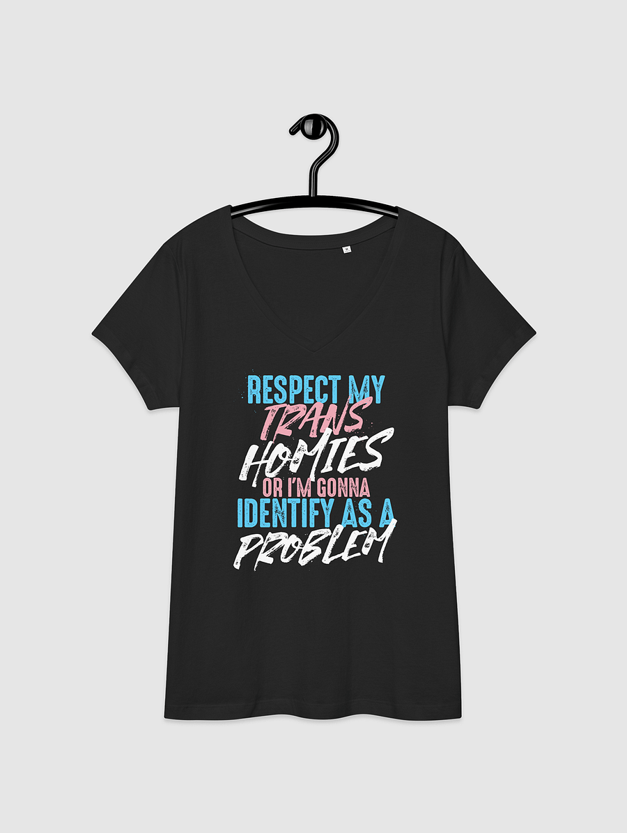 RESPECT TRANS HOMIES WOMEN's FITTED V-NECK CENSORED product image (3)