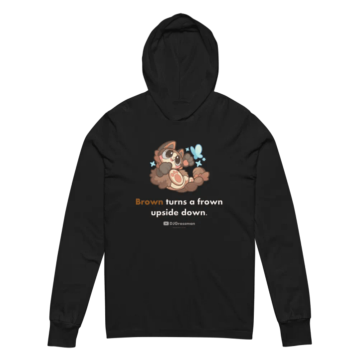 Playing Terra • "Brown turns a frown upside down." • Unisex Hooded Long Sleeve Tee product image (6)