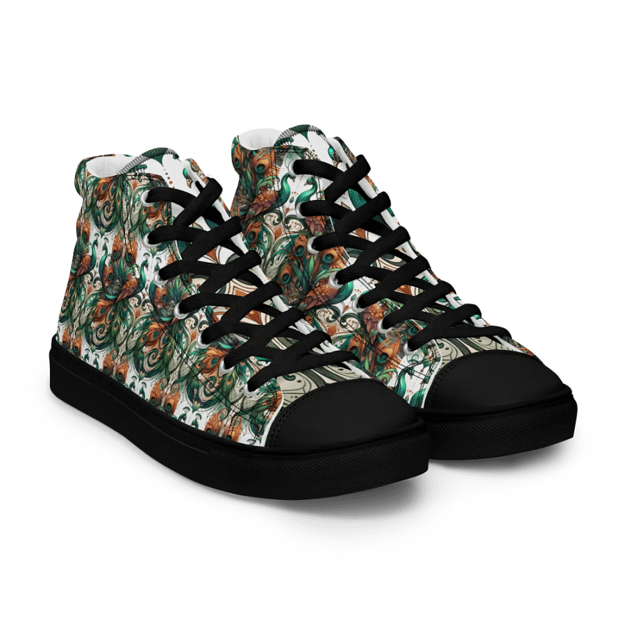 Peacock Feathers Women's High Top Canvas Shoes product image (11)