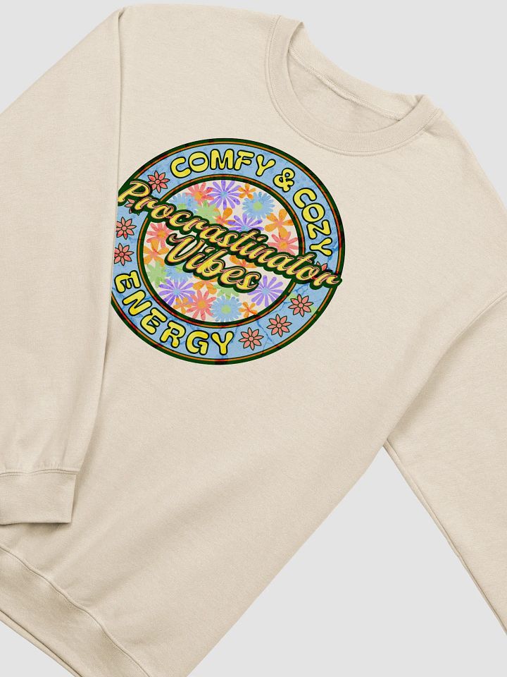 Procrastinator Vibes Comfy And Cozy Energy Floral Crewneck Sweatshirt product image (16)