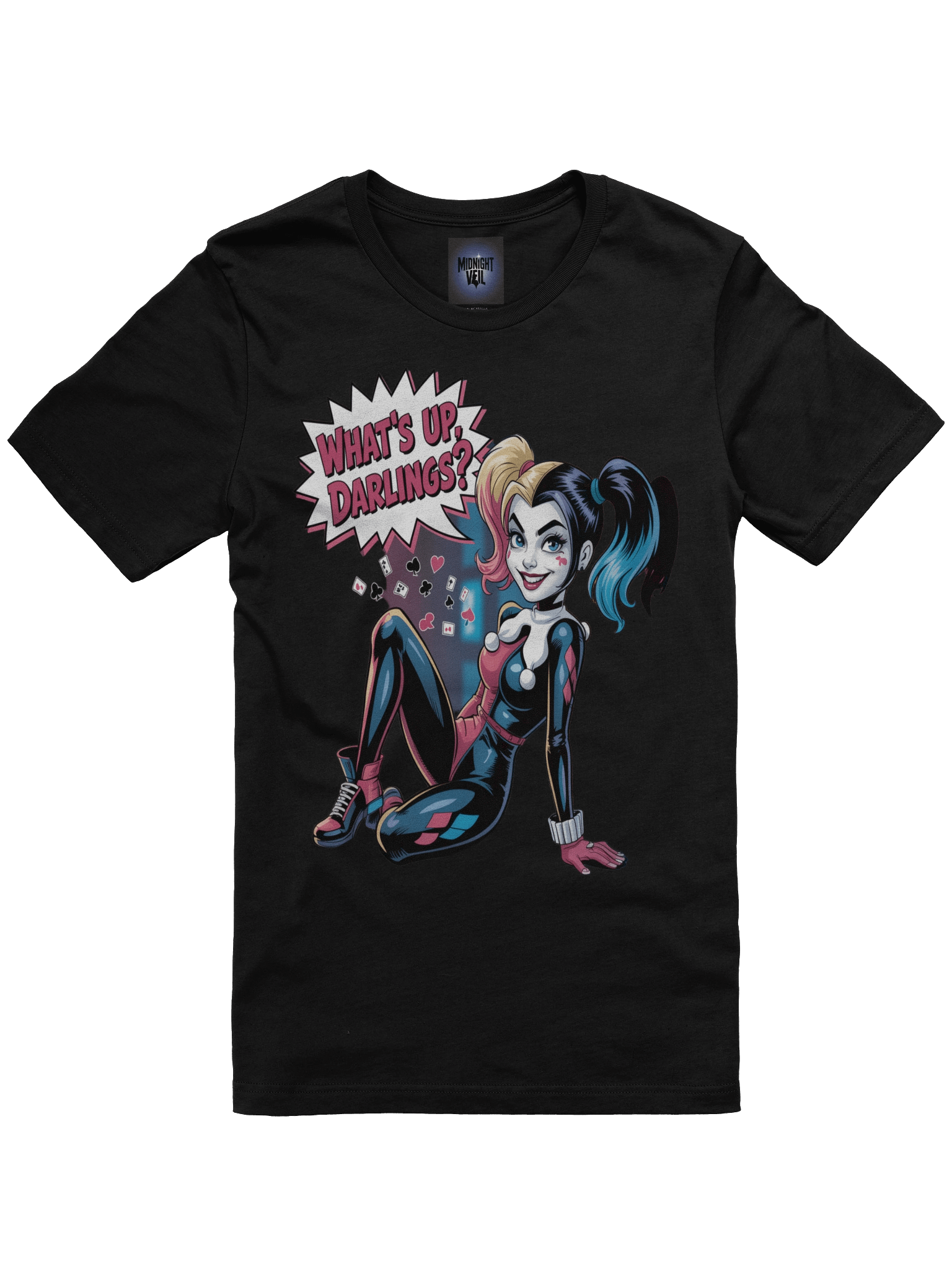 What's Up, Darlings? Harley Quinn's Card-Shuffle Seduction Graphic Tee product image (3)