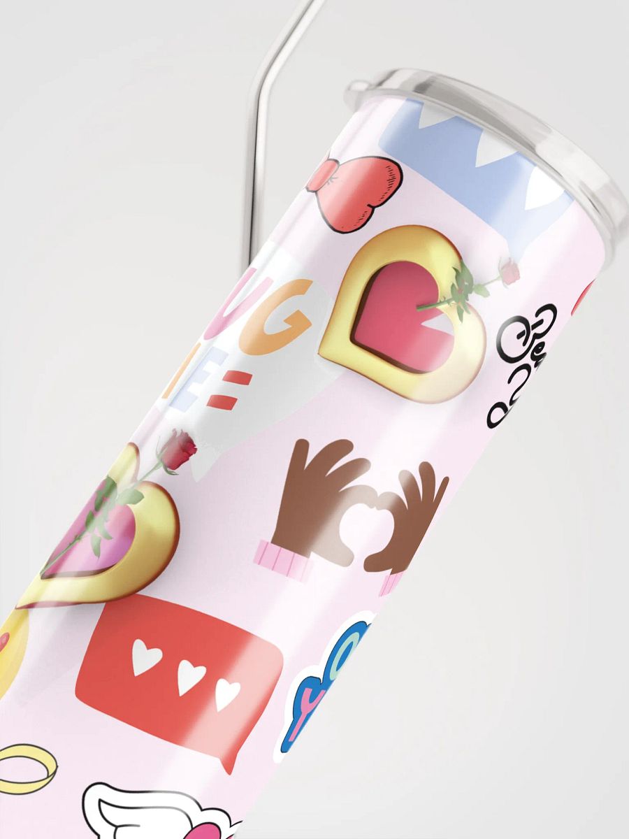 20 oz Vacuum Insulated Stainless Steel Tumbler with reusable Straw , lead proof cup lid, spread love Tumbler Mug Flasks product image (4)
