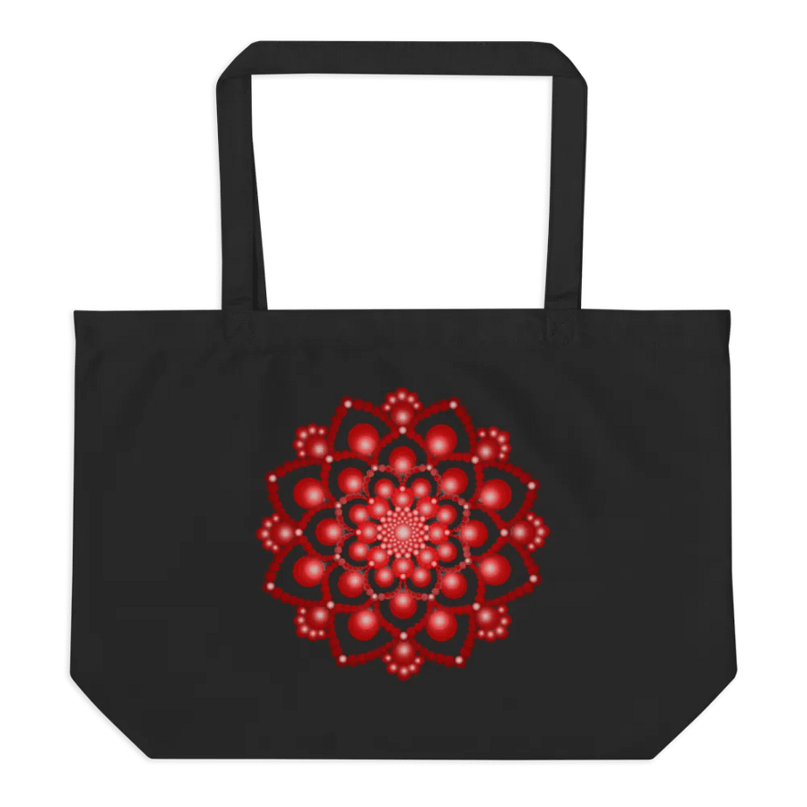 Red Dot Mandala Organic Cotton Tote Bag product image (4)