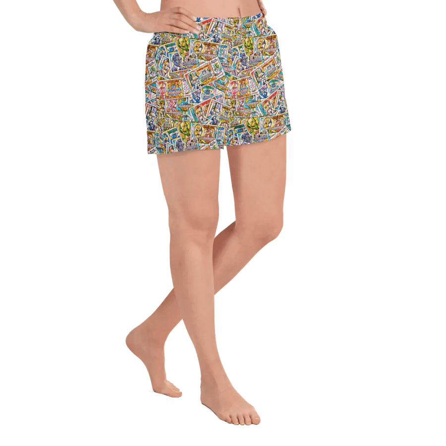 Jugoslovenski inflatorni dinar 1993 (Kolaž/mozaik) All-Over Print Women's Athletic Short Shorts product image (3)