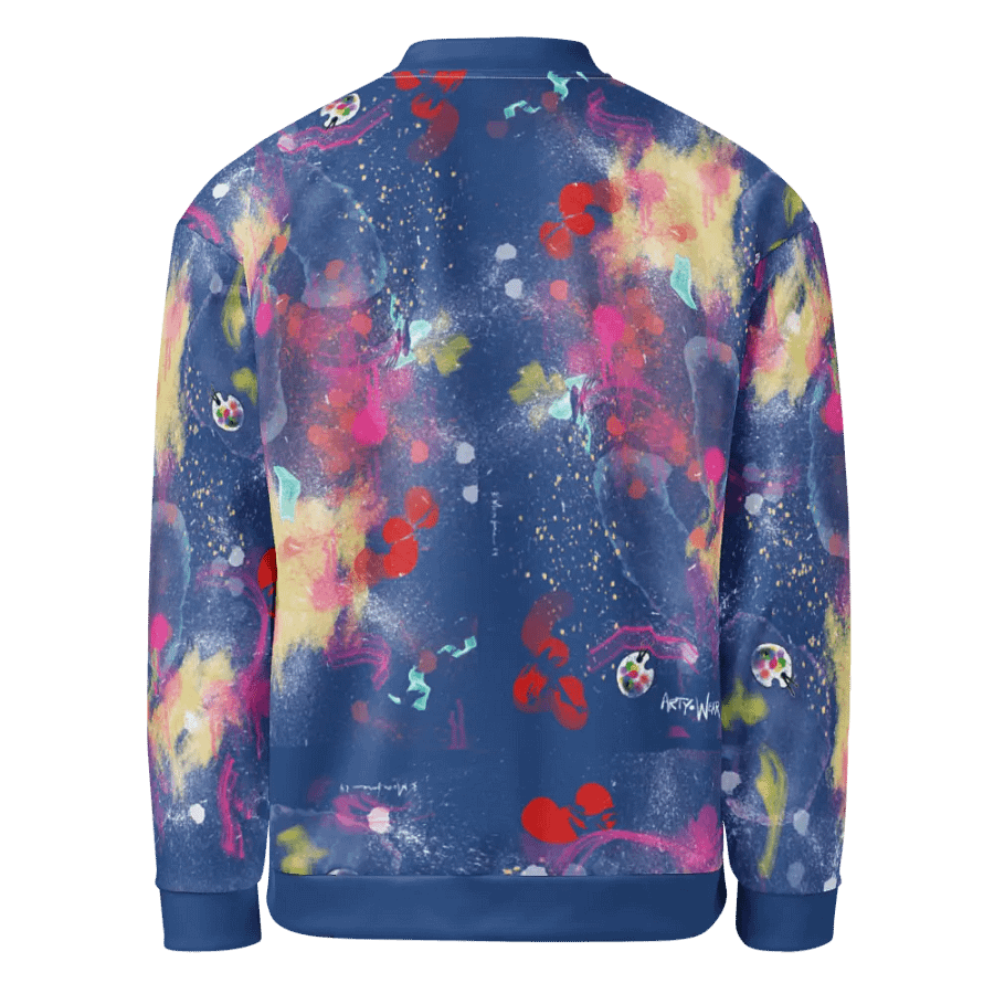 SplatterWear #7 Unisex Bomber Zip Jacket/True Blue product image (2)
