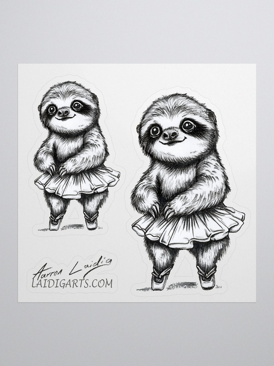 Ballet Sloth Vinyl Sticker product image (1)