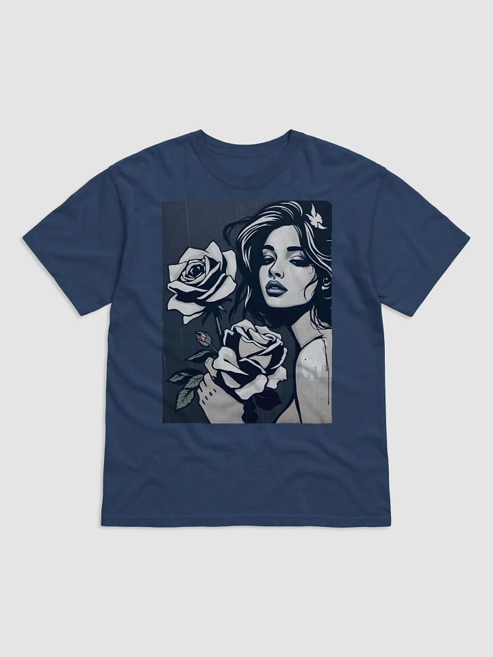 Baby Blue with Roses, Supersoft garment dyed heavyweight tee product image (1)